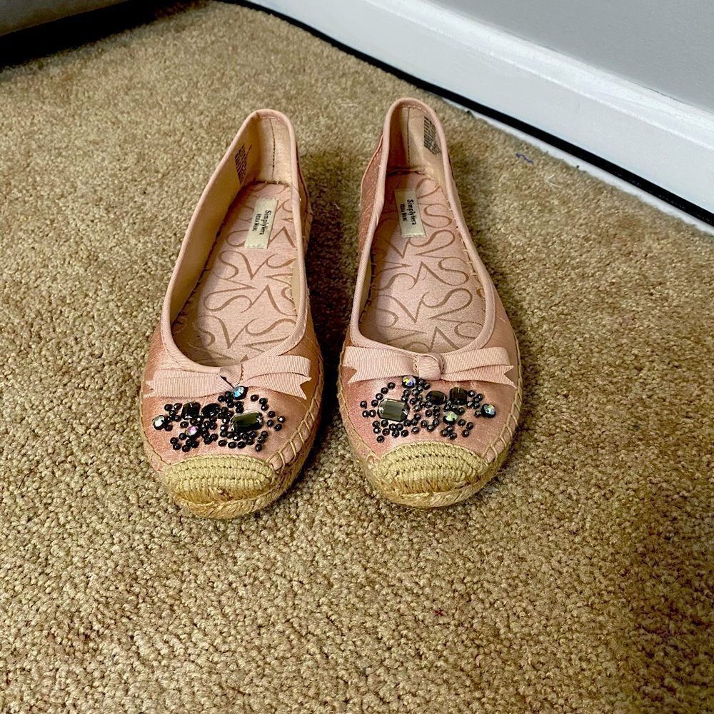 Simply Vera Vera Wang Blush Pink Embellished Espadrilles